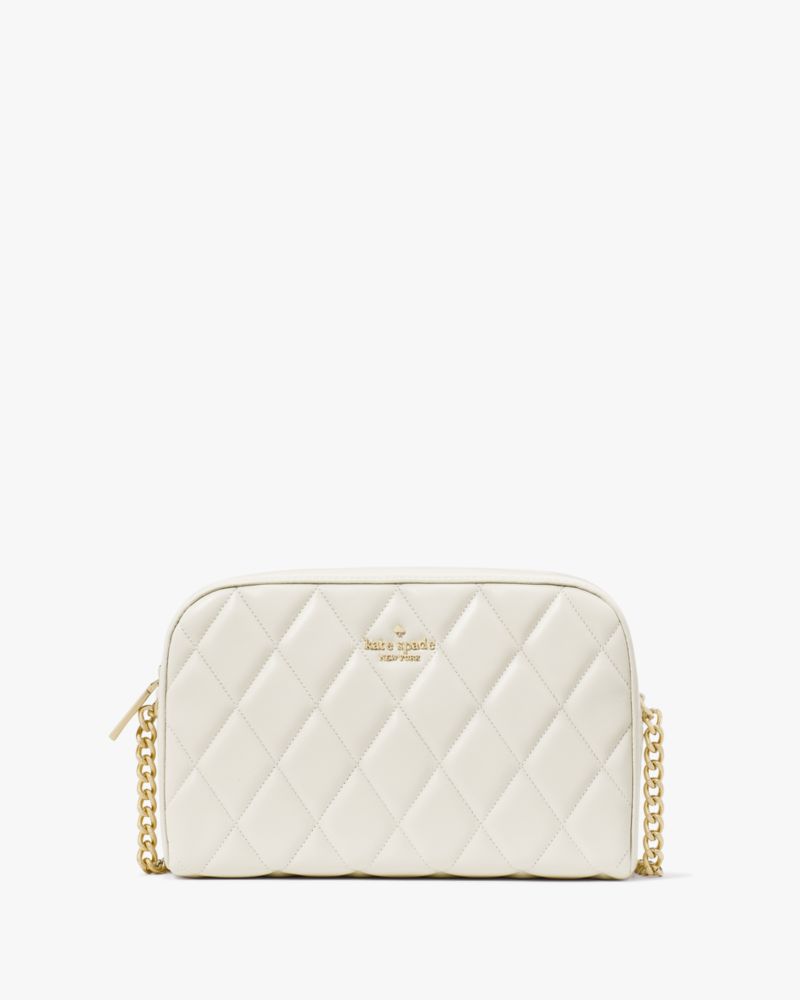 Kate Spade,Carey Quilted Mini Camera Bag,Lining Leather,Camera Bag,Logo,Metal,Lined,Gold Metal,Day Party,