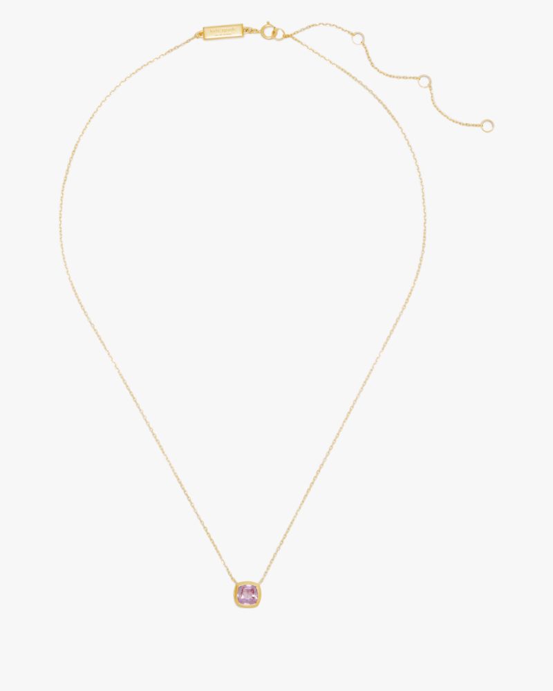 Kate Spade,Kate Spade Fine Time To Shine Gem Pendant,Pink Sapphire