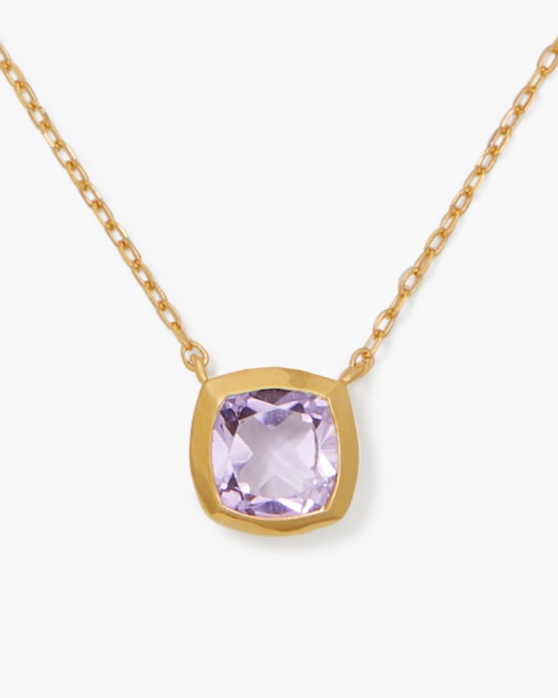 Kate Spade,Kate Spade Fine Time To Shine Gem Pendant,Light Amethyst