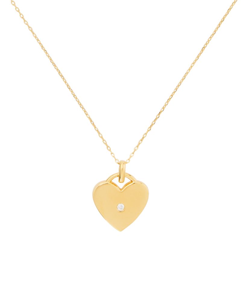 Kate Spade,Kate Spade Fine Meant To Be Heart Pendant,Single Strand,Gem Embellishment,Heart Embellishment,Sterling Silver,C...,Clear