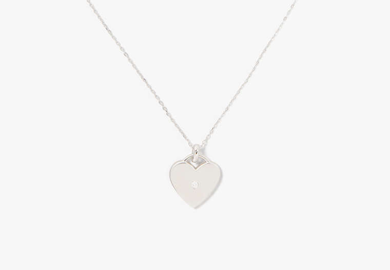 Kate Spade,Kate Spade Fine Meant To Be Heart Pendant,Silver