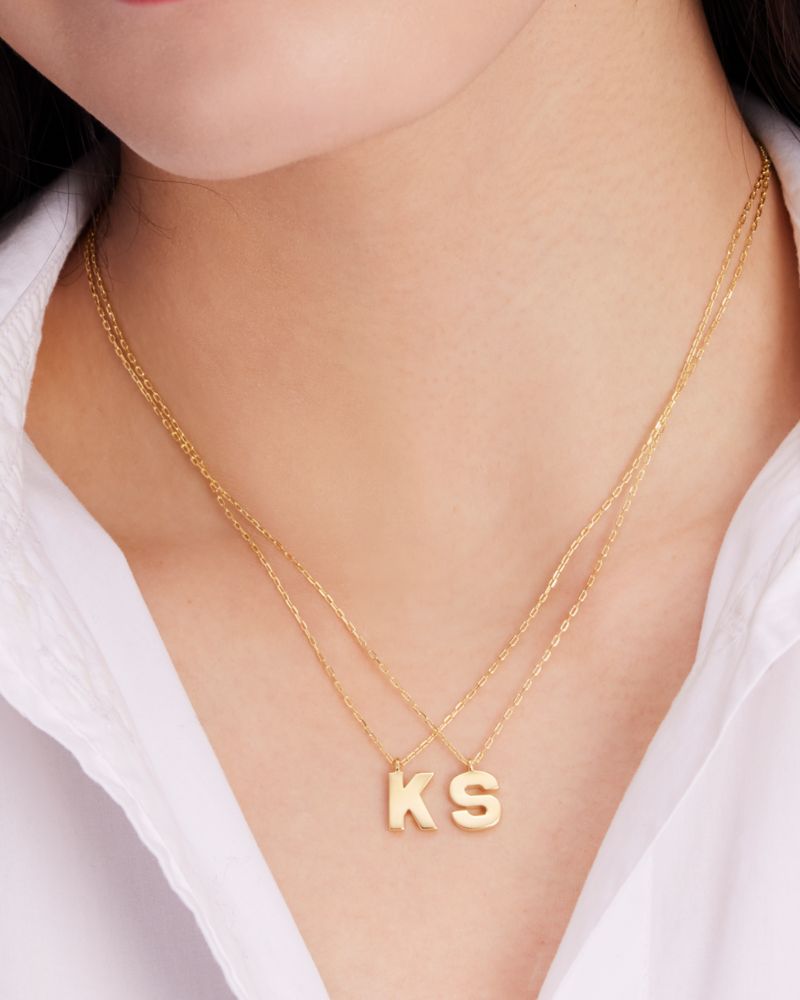 Kate Spade,Kate Spade Fine Love Letter C Initial Pendant,Single Strand,Initials Embellishment,Lettering Word,Yellow Gold P...,