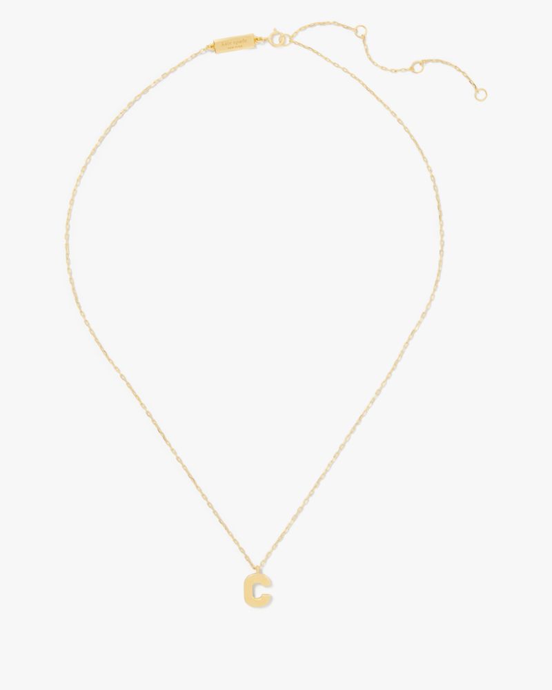 Kate Spade,Kate Spade Fine Love Letter C Initial Pendant,Single Strand,Initials Embellishment,Lettering Word,Yellow Gold P...,
