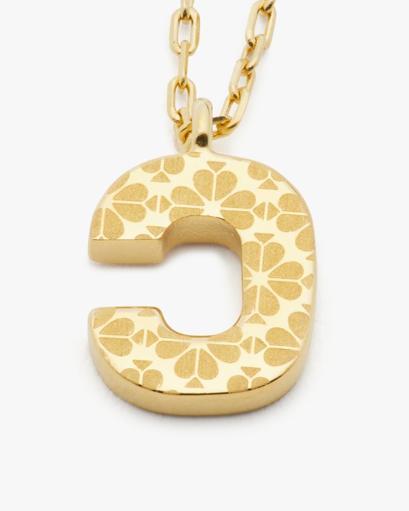 Kate Spade,Kate Spade Fine Love Letter C Initial Pendant,Single Strand,Initials Embellishment,Lettering Word,Yellow Gold P...,