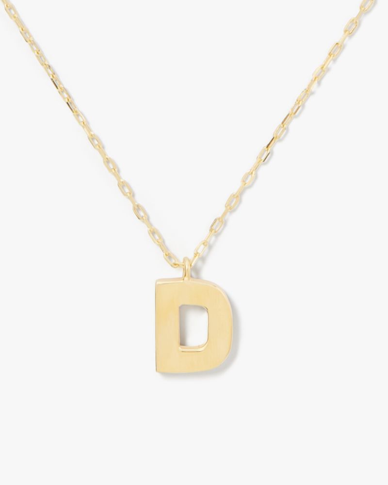 Kate Spade,Kate Spade Fine Love Letter D Initial Pendant,Gold