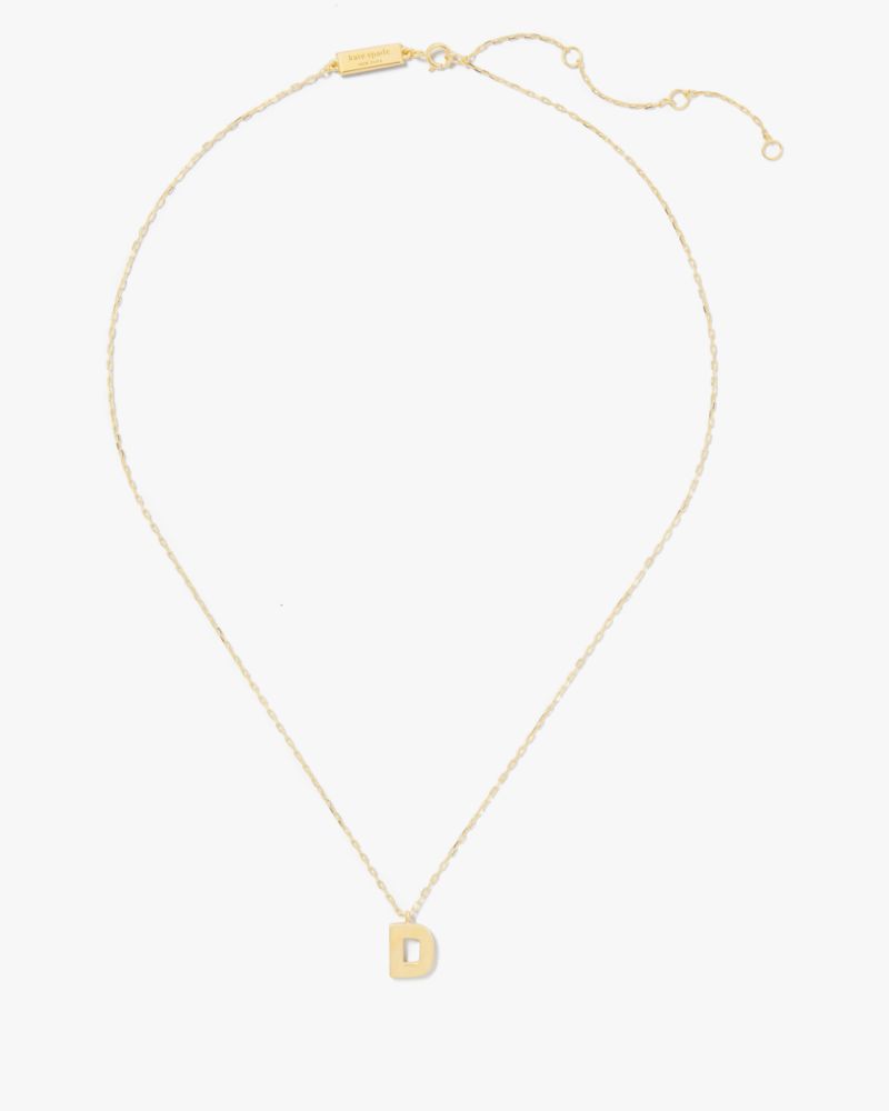 Kate Spade,Kate Spade Fine Love Letter D Initial Pendant,Single Strand,Initials Embellishment,Gold Plated,Sterling Silver,...,