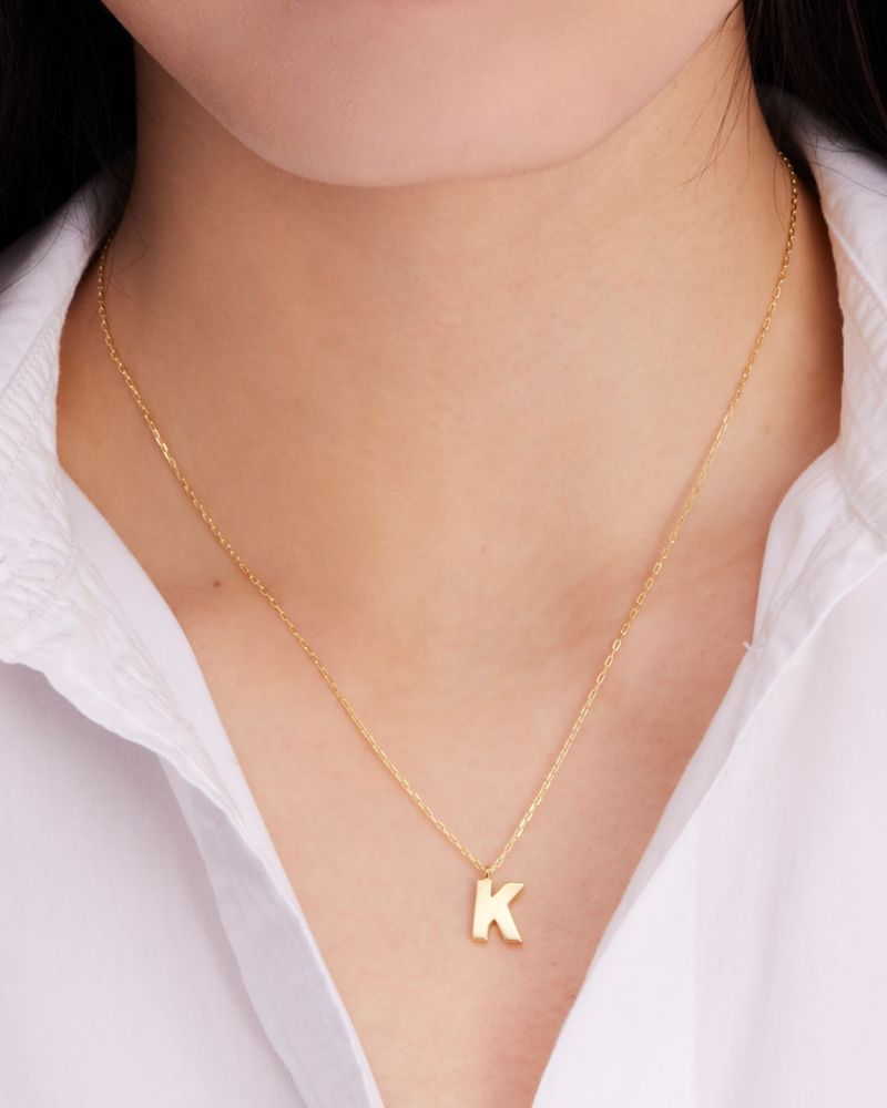 Kate Spade,Kate Spade Fine Love Letter E Initial Pendant,Single Strand,Initials Embellishment,Gold Plated,Sterling Silver,...,