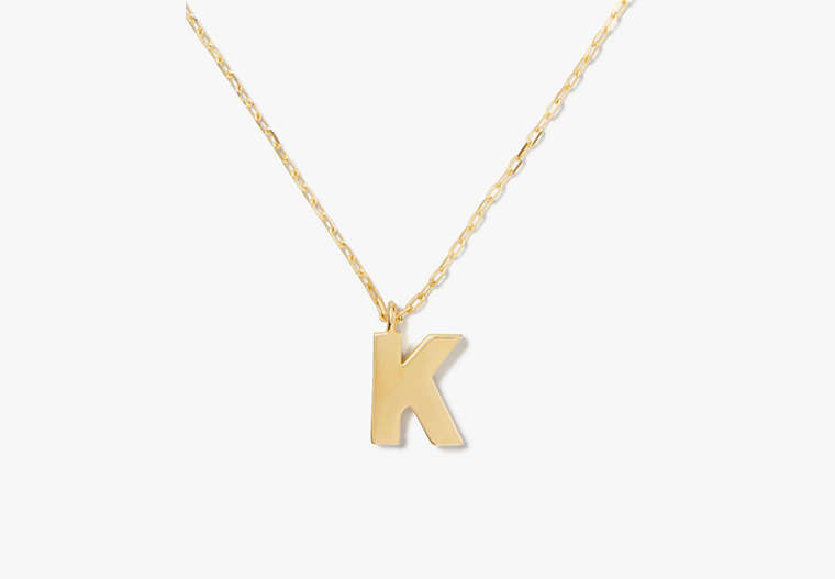 Kate Spade,Kate Spade Fine Love Letter K Initial Pendant,Gold