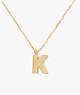 Kate Spade,Kate Spade Fine Love Letter K Initial Pendant,Gold