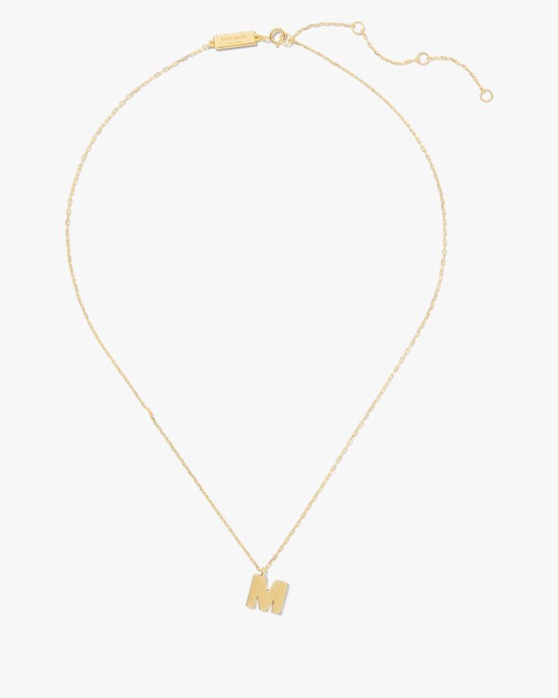 Kate Spade,ケイト・スペード ファイン ラブ レター M イニシャル ペンダント,ネックレス,ゴールド