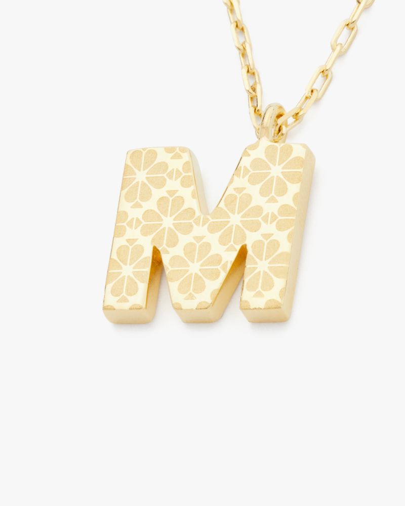 Kate Spade,ケイト・スペード ファイン ラブ レター M イニシャル ペンダント,ネックレス,ゴールド