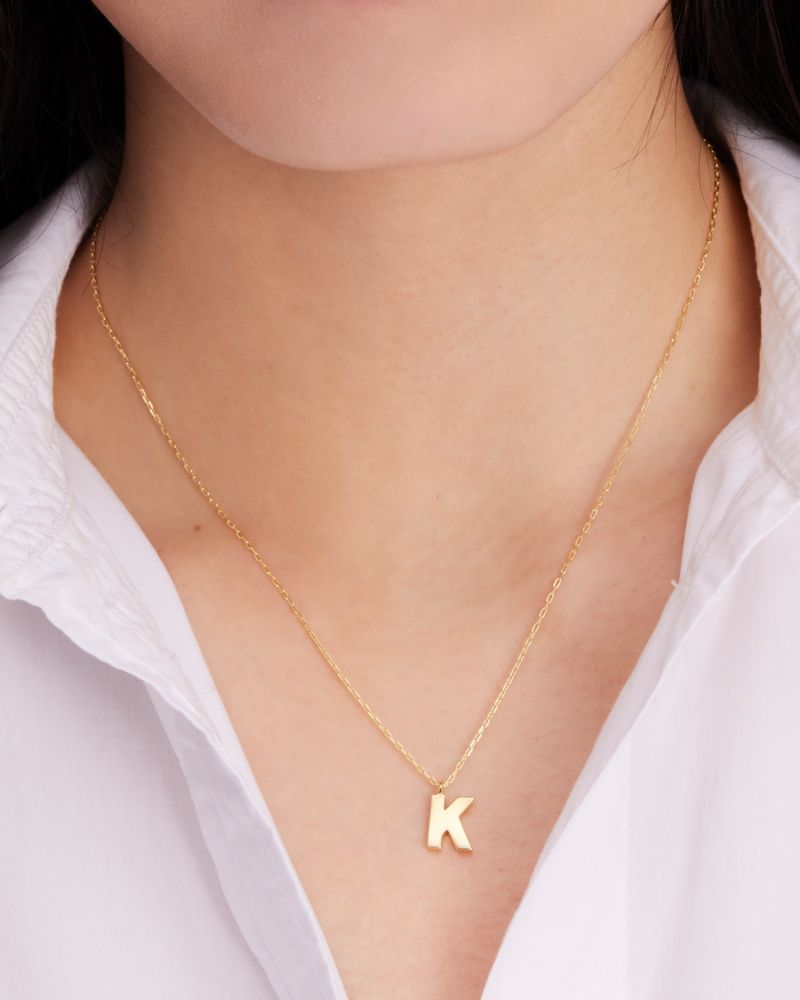 Kate Spade,Kate Spade Fine Love Letter R Initial Pendant,Gold