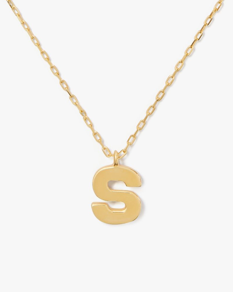 Kate Spade,Kate Spade Fine Love Letter S Initial Pendant,Gold