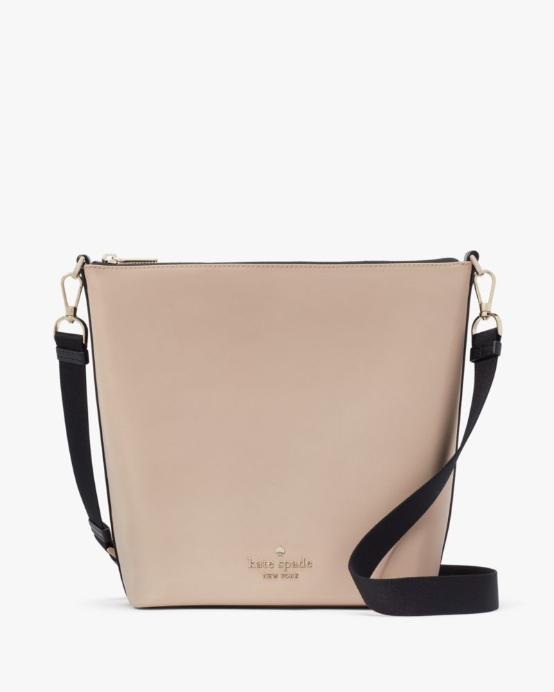 Kate Spade,Chelsea Duffle Crossbody,Lining Recycled Polyester,Lining Polyester,Crossbody,PVC,Logo,Metal,Lined,Casual,Beige