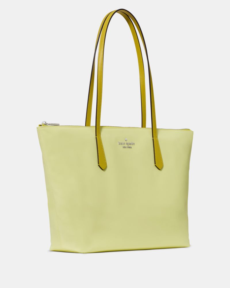 Kate Spade,Kitt Nylon Medium Tote,Tote,PVC,Metal Material,Logo,Casual,Green