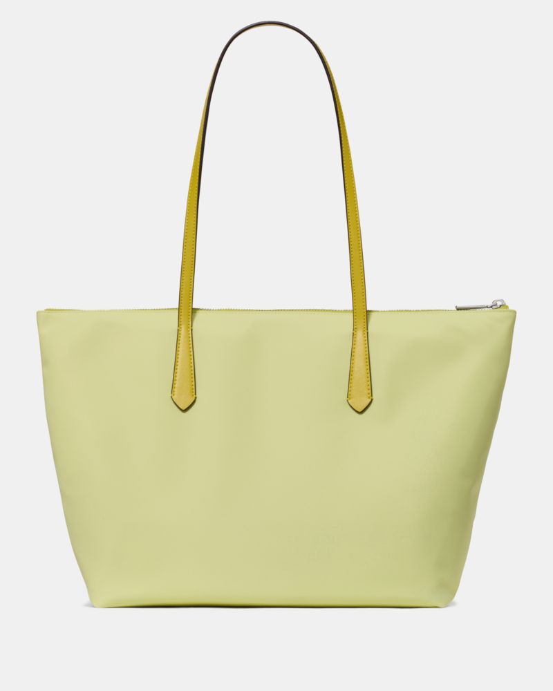 Kate Spade,Kitt Nylon Medium Tote,Tote,PVC,Metal Material,Logo,Casual,Green
