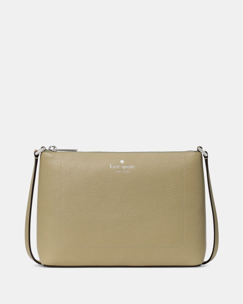 Kate Spade,Leila Crossbody Bag,Lining Leather,Crossbody,Logo,Metal,Lined,Casual,