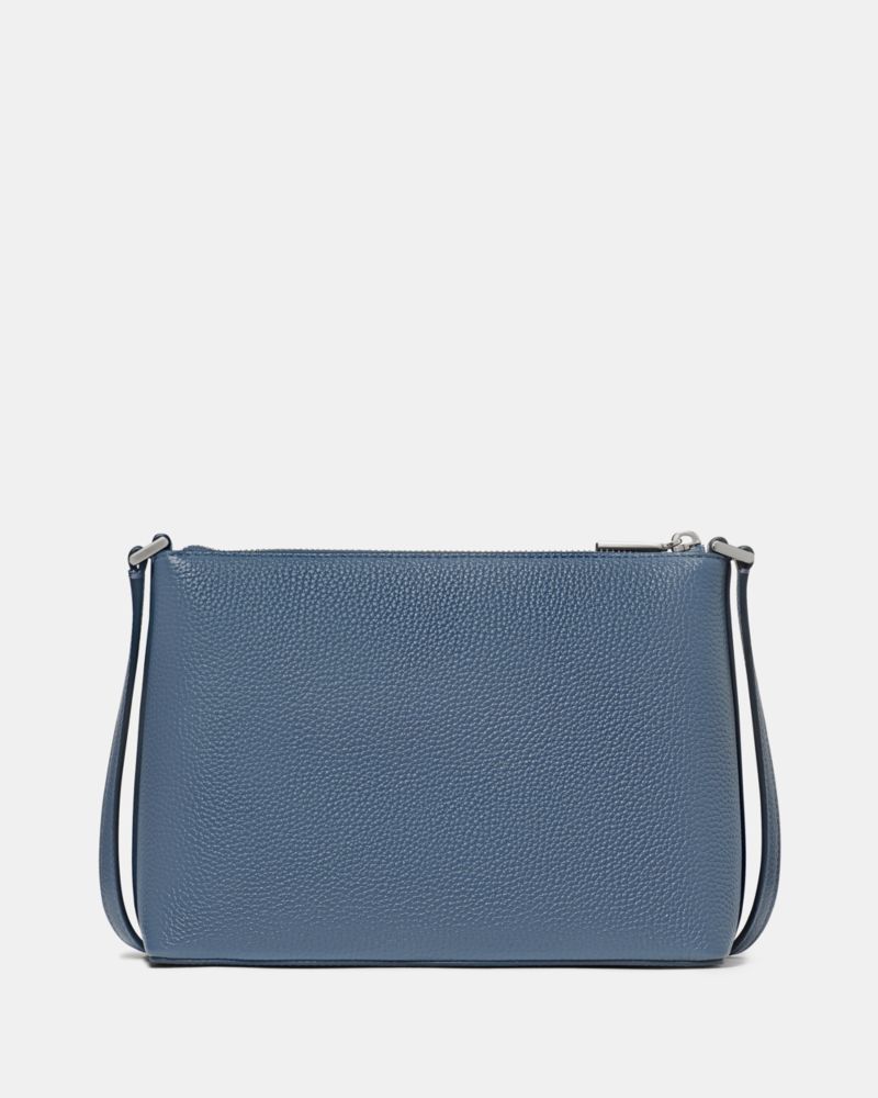 Kate Spade,Leila Crossbody Bag,Lining Leather,Crossbody,Logo,Metal,Lined,Casual,Blue