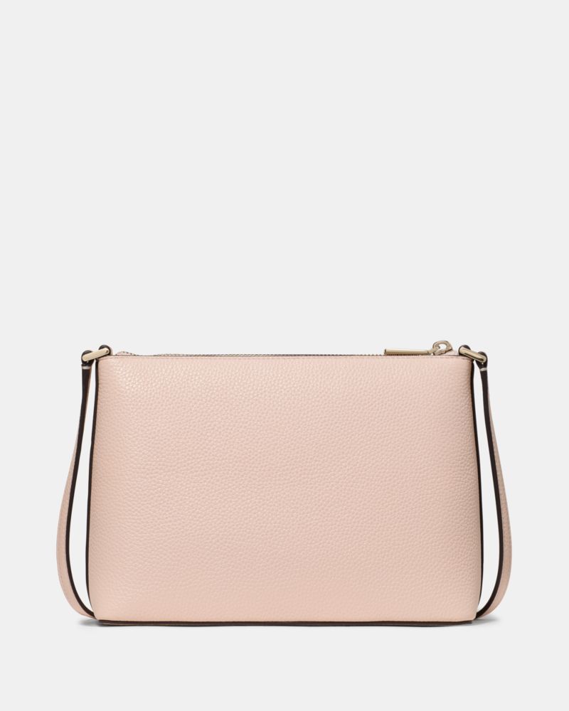 Kate Spade,Leila Crossbody Bag,Lining Leather,Crossbody,Logo,Metal,Lined,Casual,Pink