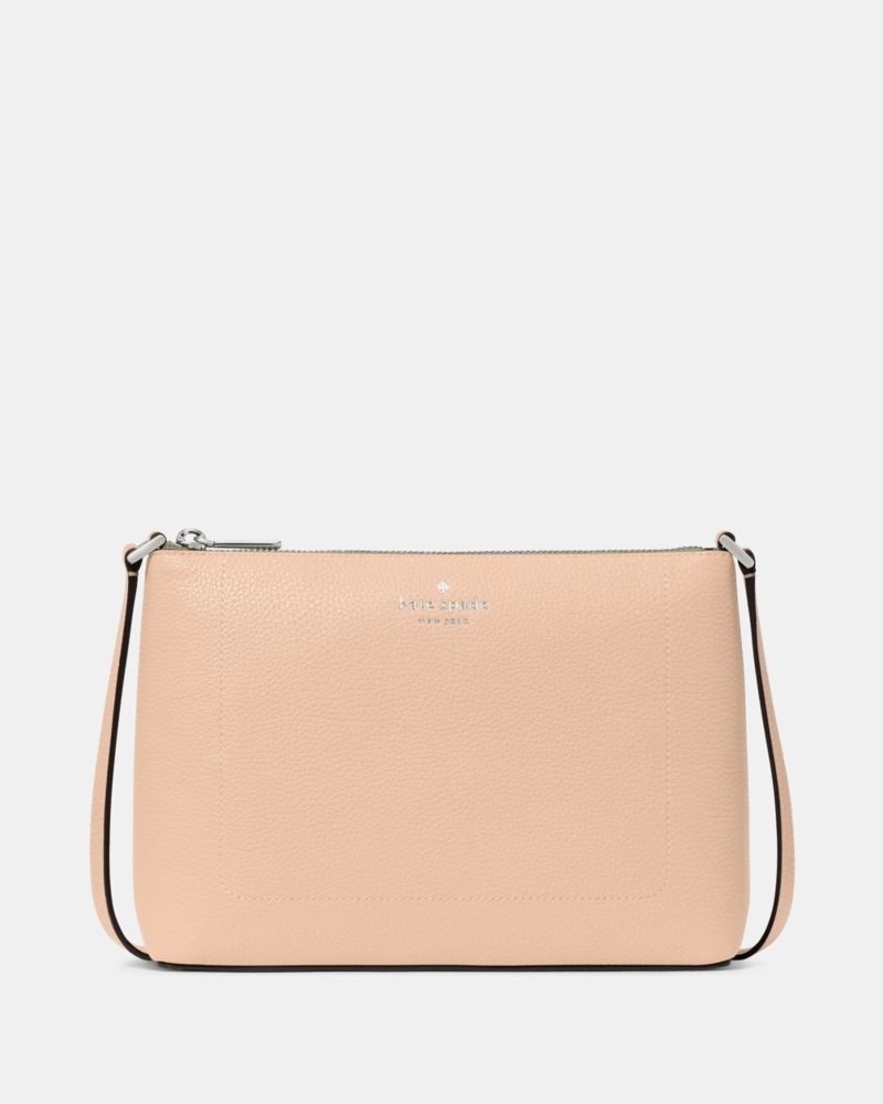 Kate Spade,Leila Crossbody Bag,Lining Leather,Crossbody,Logo,Metal,Lined,Casual,