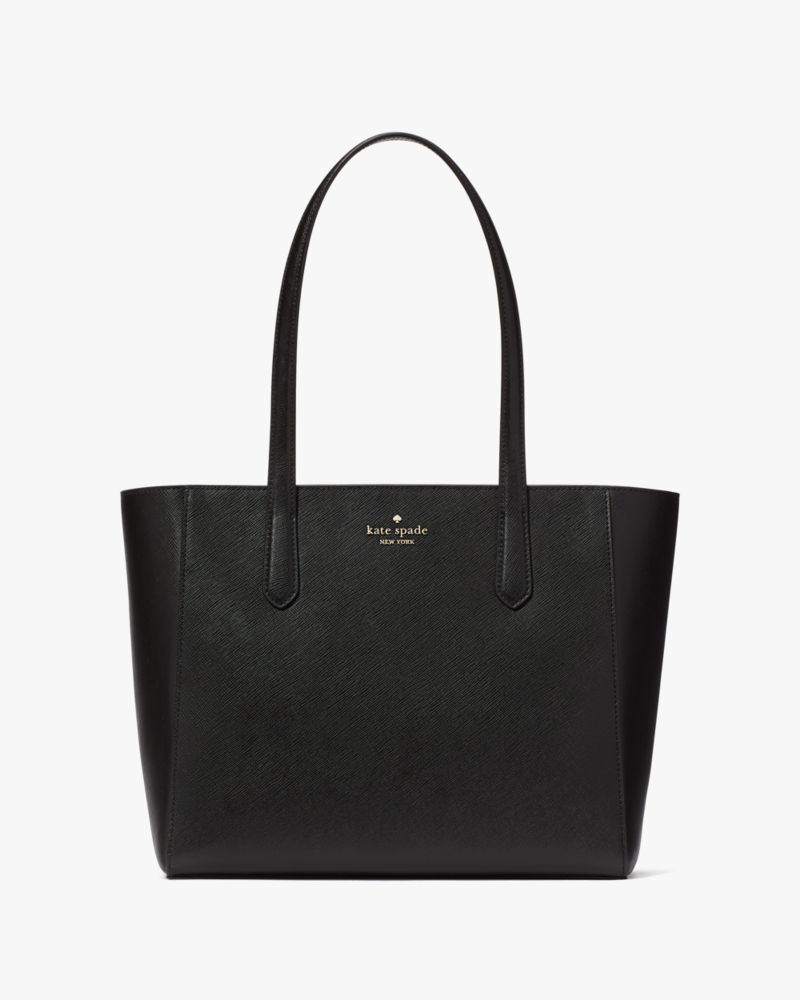 Kate Spade,Staci Medium Tote,Tote,Metal Material,Logo,Metal,Work,Casual,Black