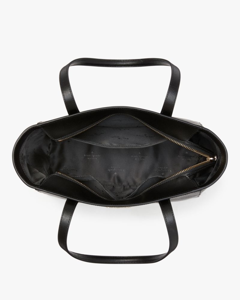 Kate Spade,Staci Medium Tote,Tote,Metal Material,Metal,Logo,Work,Casual,Black