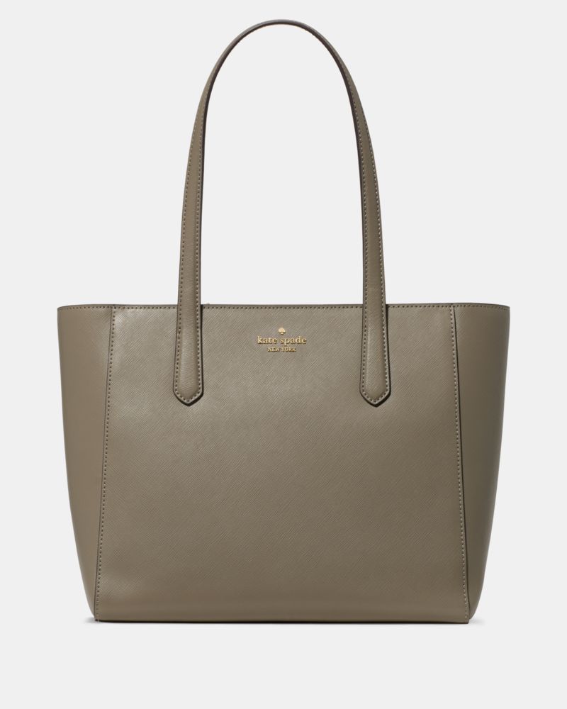 Kate Spade,Staci Tote Bag,Tote,Metal Material,Metal,Logo,Casual,Work,Gray