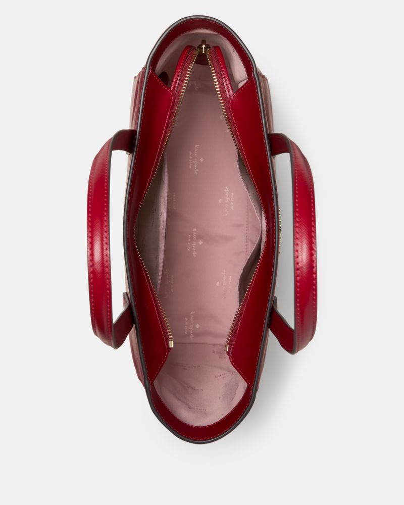 Kate Spade,Staci Medium Tote,Tote,Metal Material,Metal,Logo,Work,Casual,Maroon