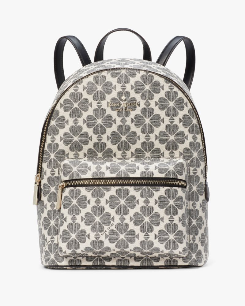 Kate Spade,Signature Spade Flower Medium Backpack,Leather,Backpack,PVC,Metal,Logo,Lined,Day Party,