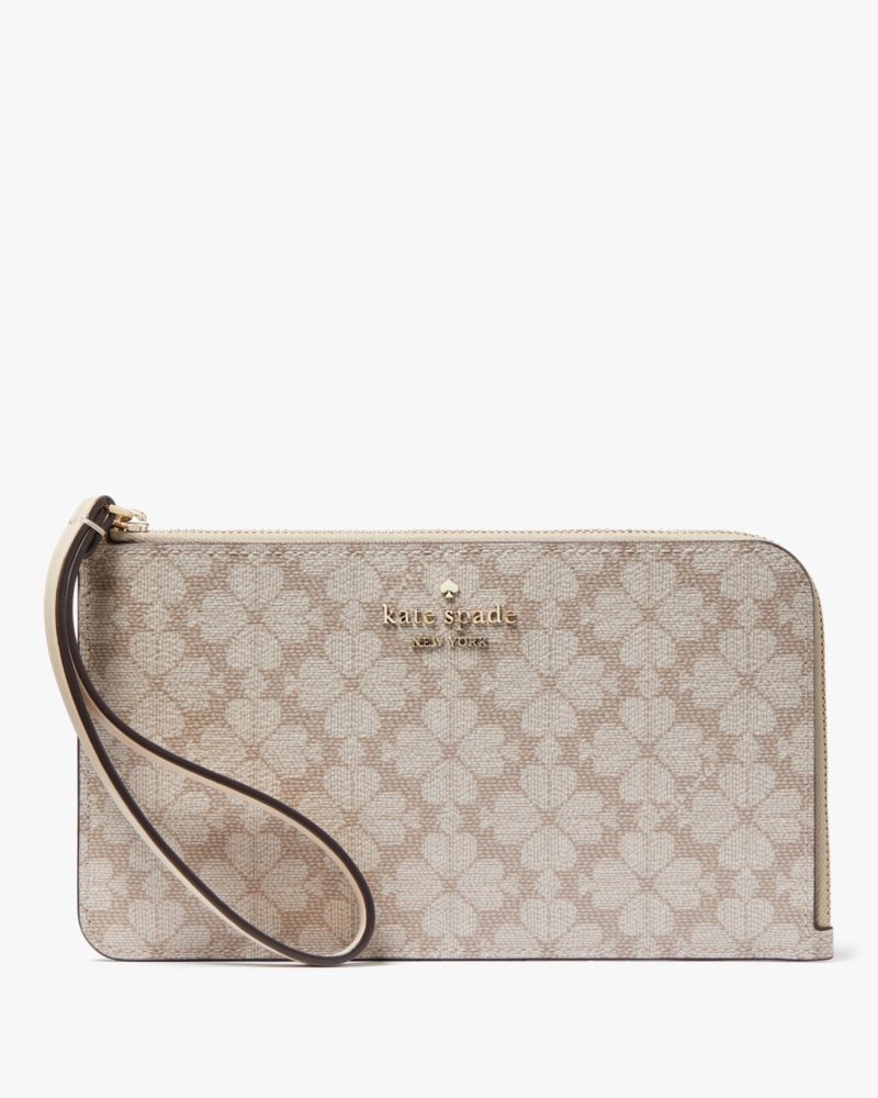 Kate Spade Lucy Spade Flower Medium L-zip Wristlet