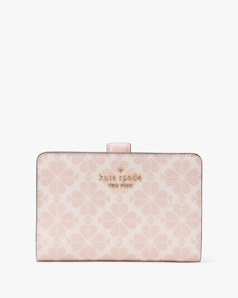 Kate Spade,スペード フラワー コーテッド キャンバス ミディアム コンパクト バイフォールド ウォレット,財布小物,ローズスモークマルチ