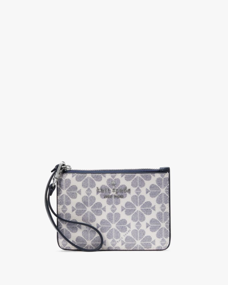 Kate Spade,Spade Flower Small Card Holder Wristlet,Navy Multi