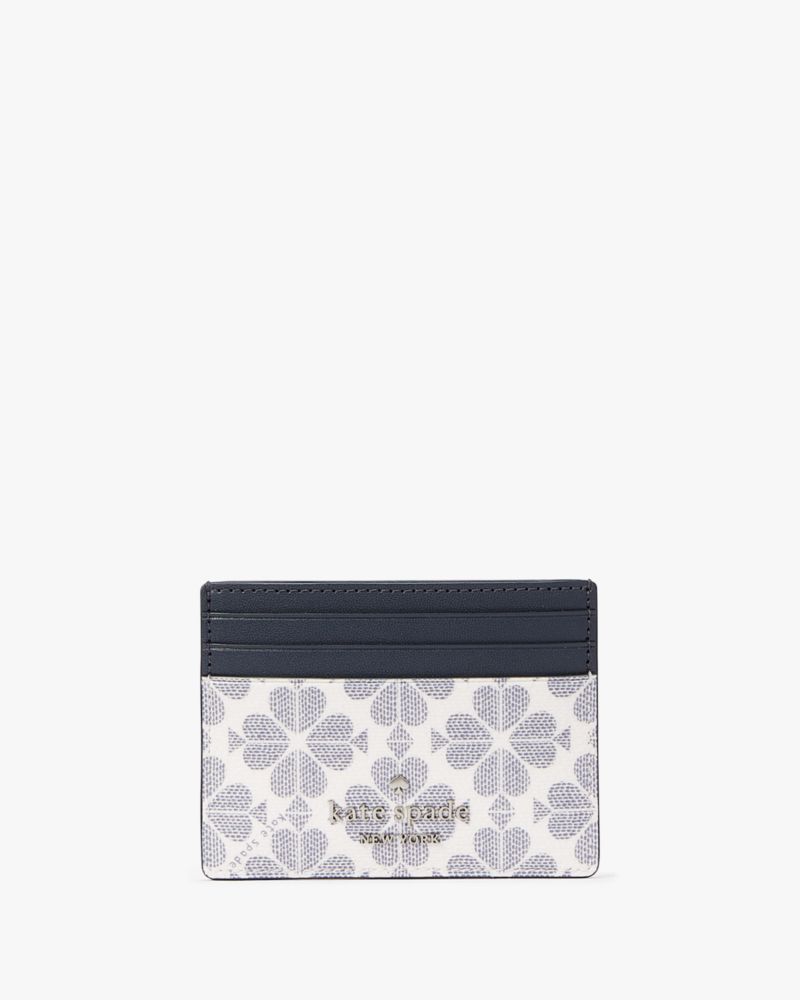 Kate Spade,Signature Spade Flower Small Slim Card Holder,Navy Multi