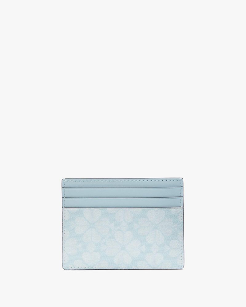 Kate Spade,Signature Spade Flower Small Slim Card Holder,Blue Glow Multi