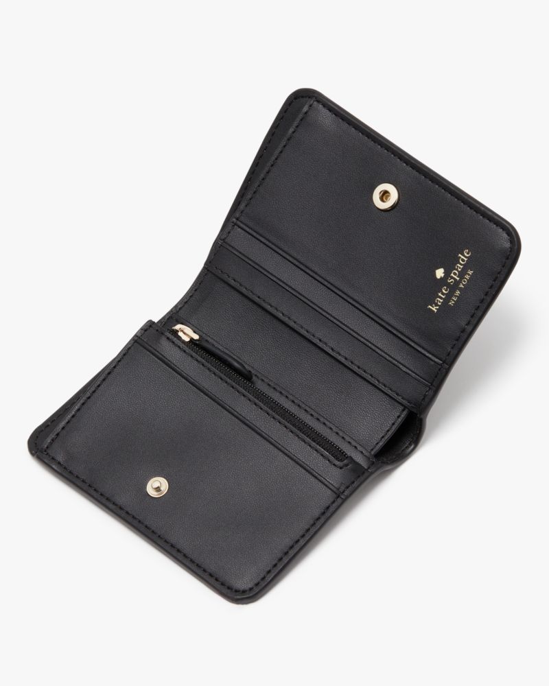 Kate Spade,スペード フラワー スモール バイフォールド ウォレット,財布小物,ブラックマルチ