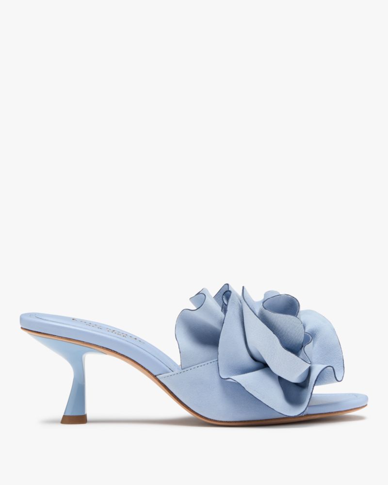 Kate Spade,Flourish Heeled Sandal,Lining Leather,Suede,Slides,3D Embellishment,Cocktail,