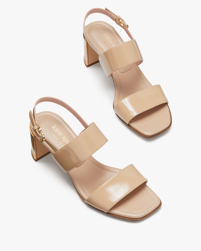 Kate Spade,Merritt Heel Sandals,Leather,Lining Leather,Sandals,Metal,Cocktail,