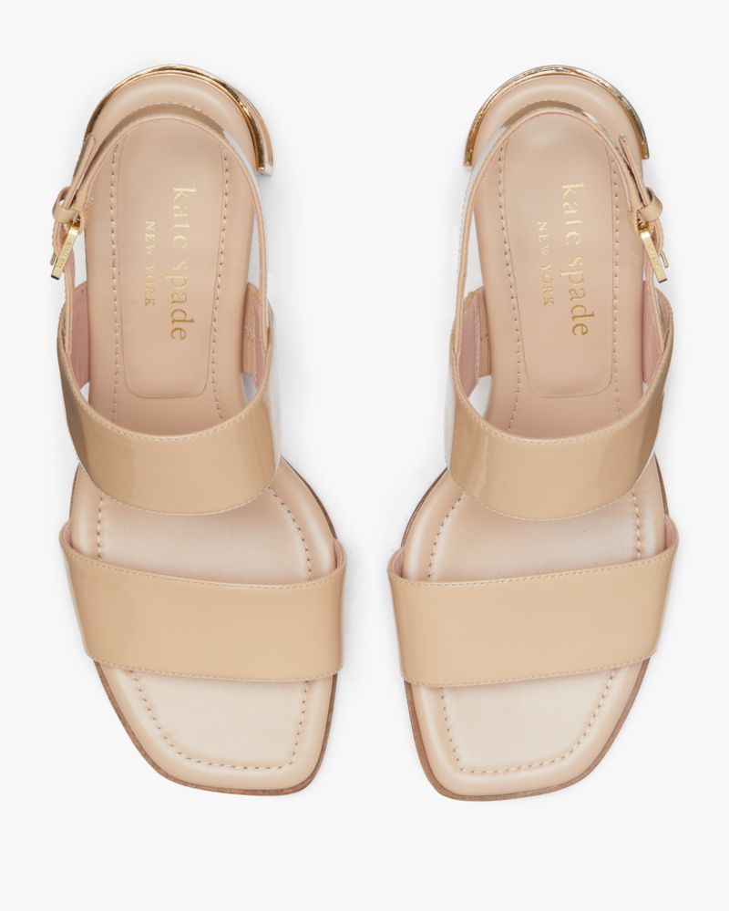 Kate Spade,Merritt Heel Sandals,Leather,Lining Leather,Sandals,Metal,Cocktail,