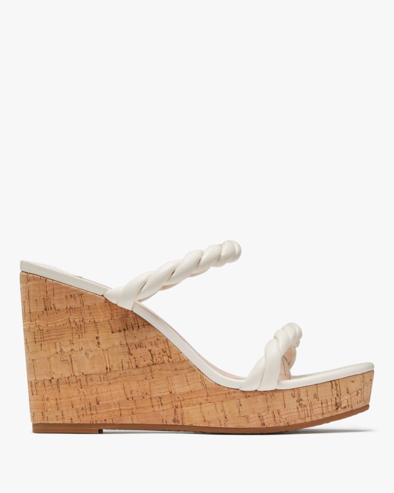 Kate Spade,Nina Wedge Sandals,Cream