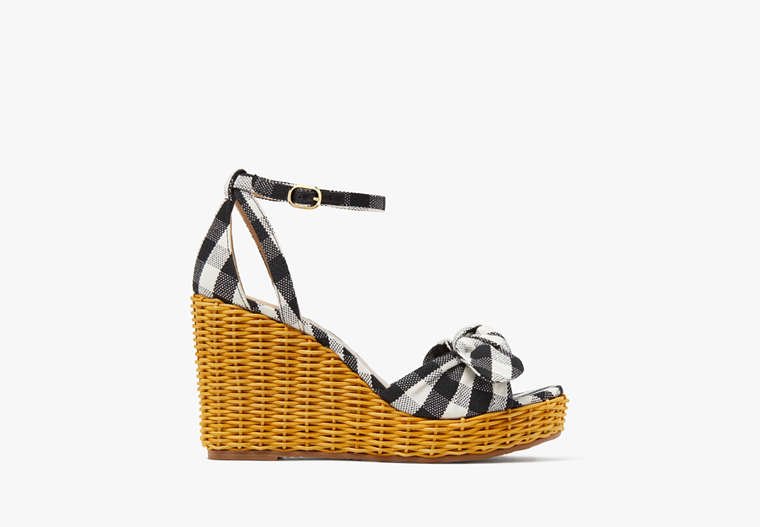 Kate Spade,Tianna Wedge Sandals,Casual,Black/Cream image number 0