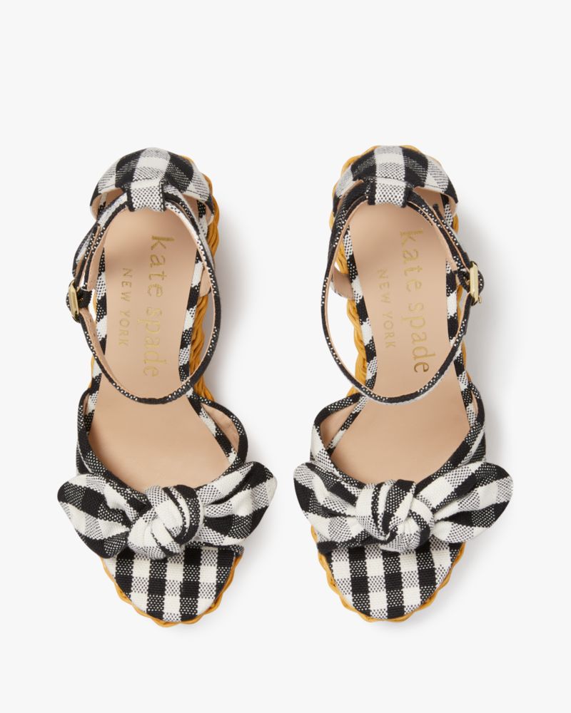 Kate Spade,Tianna Wedge Sandals,Casual,Black/Cream