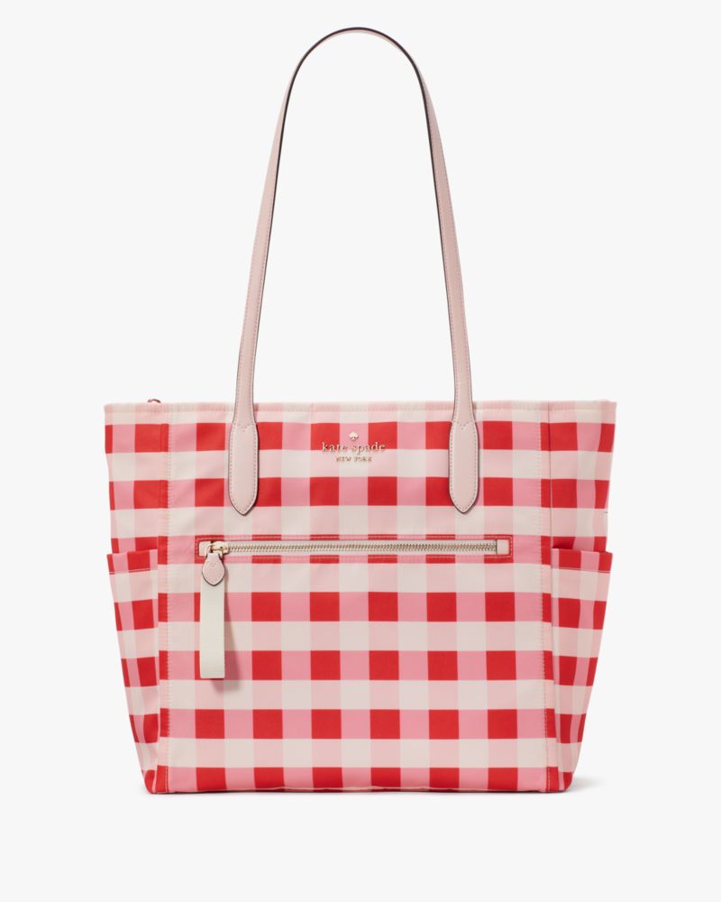 Kate Spade,チェルシー ギンガム チェック プリント トート,バッグ,ピンクマルチ