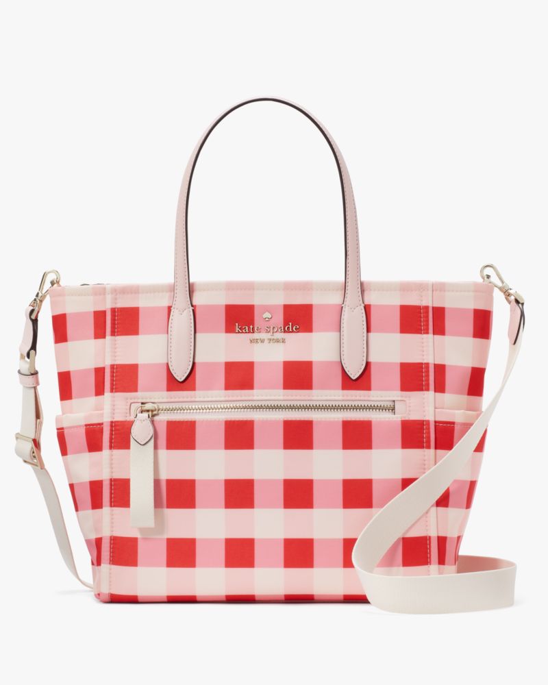 Kate Spade,Chelsea Gingham Medium Satchel,Pink Multi