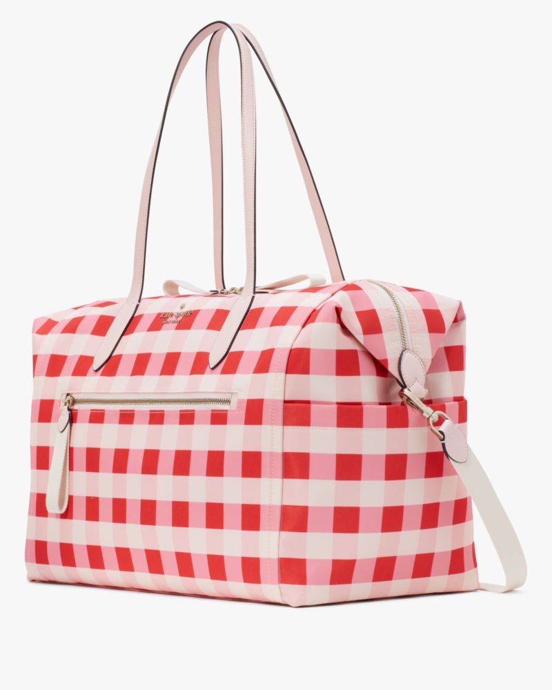 Kate Spade,Chelsea Gingham Weekender,Pink Multi