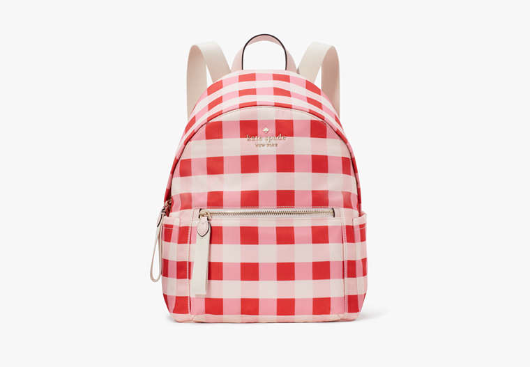Kate Spade,Chelsea Gingham Medium Backpack,Pink Multi image number 0