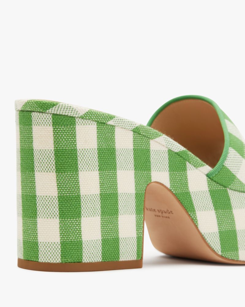 Kate Spade,Ibiza Gingham Sandals,Lining Leather,Slides,Day Party,Multi Color