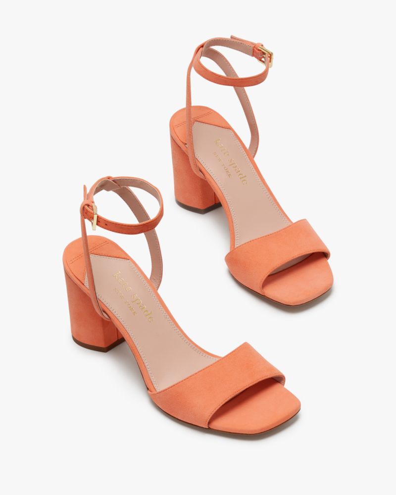 Kate Spade,Delphine Sandals,Suede,Leather,Sandals,Day Party,Coral