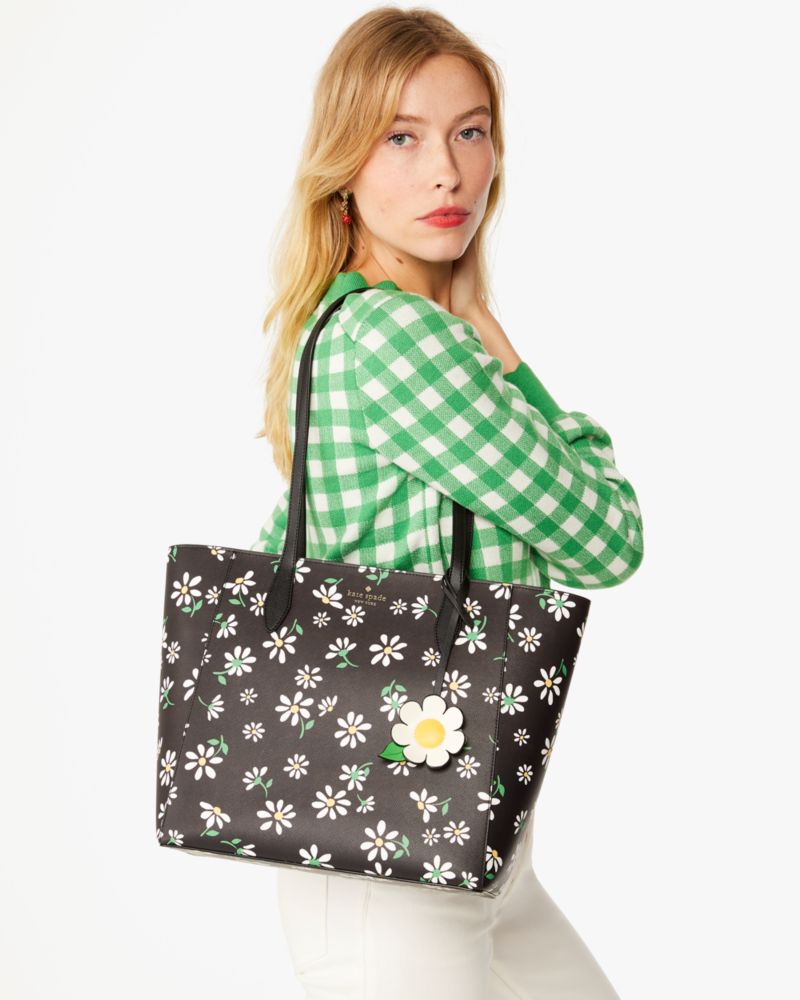 Kate Spade,Dana Daisies Tote,Black Multi