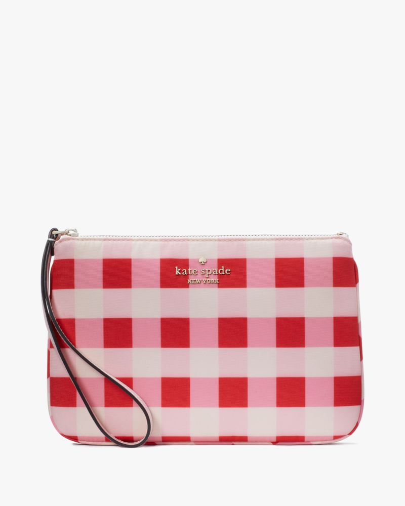 Kate Spade,Chelsea Gingham Medium Wristlet,