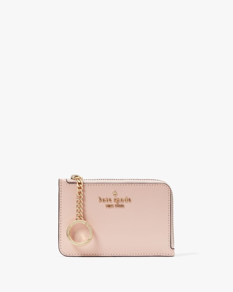 Kate Spade,Madison Medium L-Zip Card Holder,Conch Pink